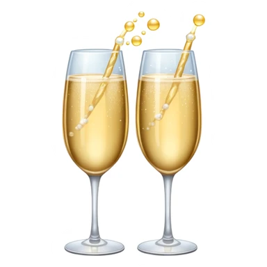 two clinking glasses with sparkles sticker