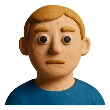 portrait emoji of a person with neutral expression in claymation style sticker