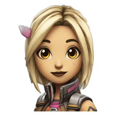Tiny Tina from borderlands giving a kiss sticker