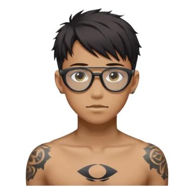 anime boy with tattoo in black oakley radar sticker