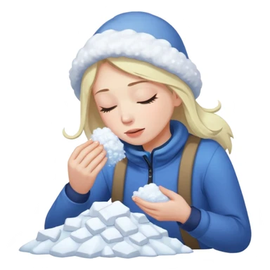 Nose smelling pile of snow sticker