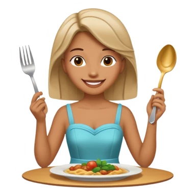 Create a person having dinner. sticker