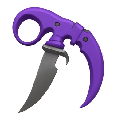Purple karambit knife sticker