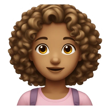 cute girl with curly brown hair sticker