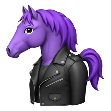 Purple horse wearing leather jacket
 sticker