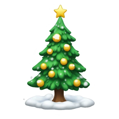 A Christmas tree with snow sticker
