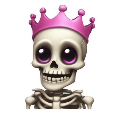 a cute SKELETON WITH A PINK CROWN sticker