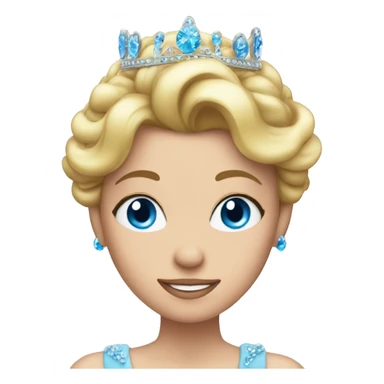 princess with tiara blue eyes sticker