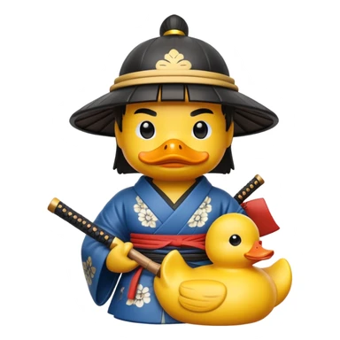 Samurai with rubber duck sticker