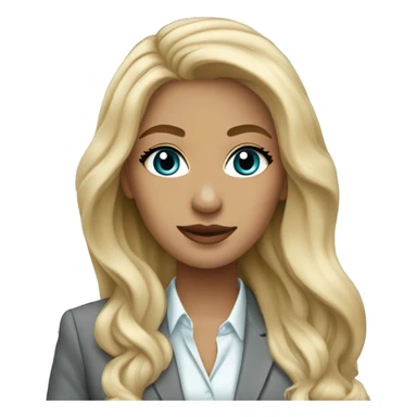 Blonde long hair Tiffany diamond seller in a grey suit sticker