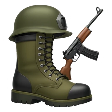 Military boots helmet rifle  sticker