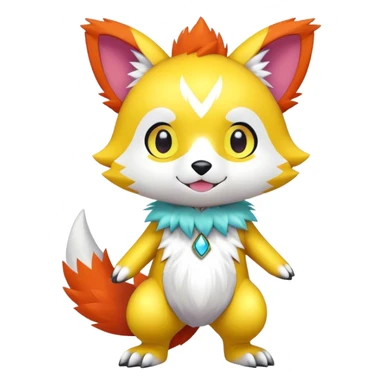 Shiny Chibi Anthro Sona Fakemon-Digimon Full Body sticker