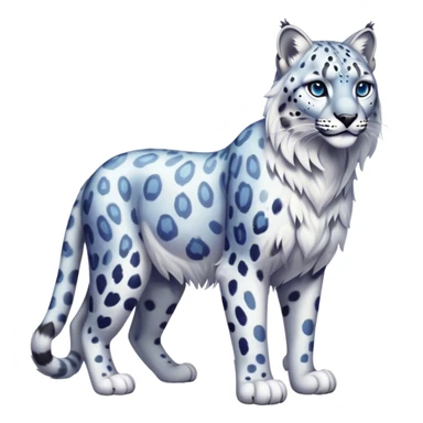 Colorful vibrant ethereal fantasy-lynx-snow-leopard, full-body sticker
