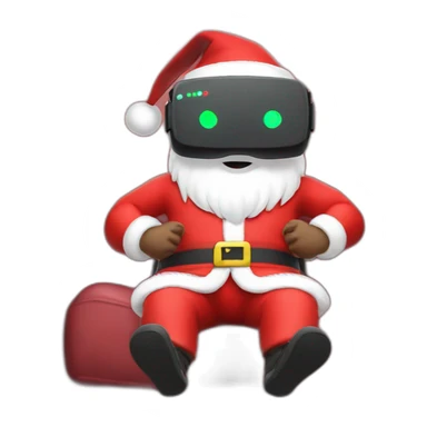 Santa in vr headset on chair sticker