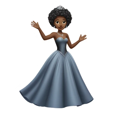 Black princess holding hand up sticker