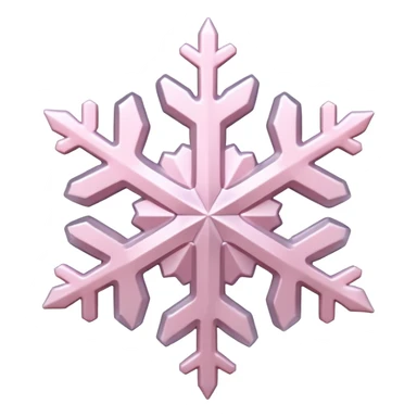 snow flake pale pink 3d icy texture sticker