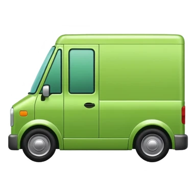 emoji of light green color delivery car sticker