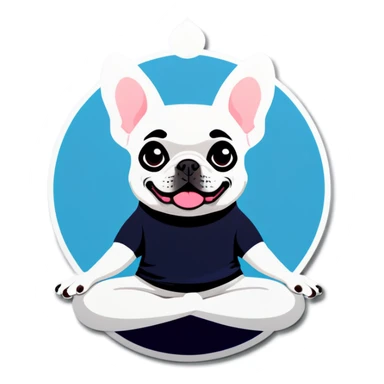 french bulldog doing yoga sticker