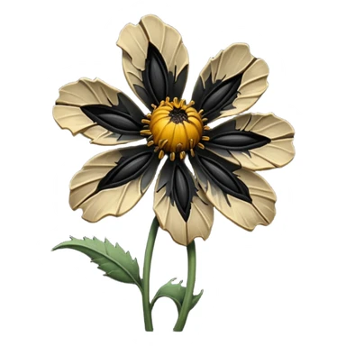 Wilted Flower black sticker