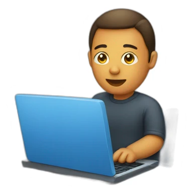 a person using laptop sticker