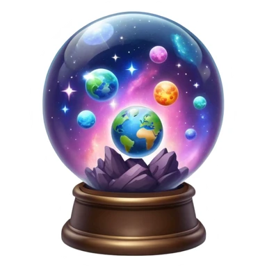 Tiny sparkly magical nebula planets inside a glass globe dome sticker