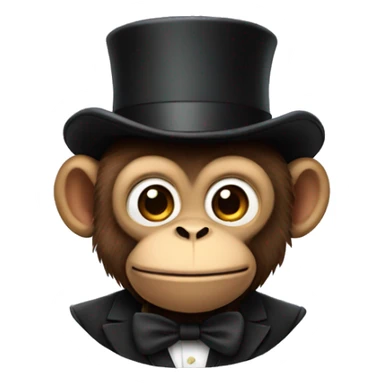 monkey in tophat sticker