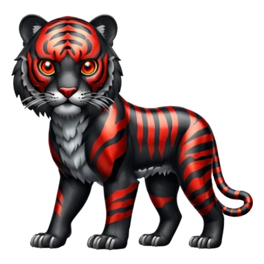 Metal Tiger full body  black color and eyes red like a predator  sticker