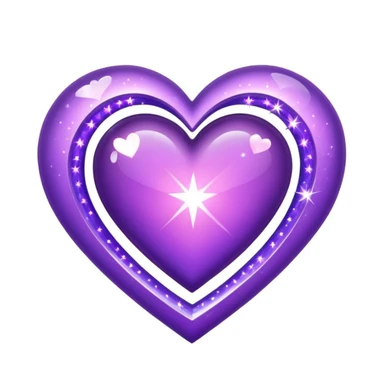 purple heart with a sparkle trail sticker