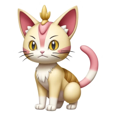 Skitty-Meowth-Pokémon-Fakémon-hybrid-creature (full body) sticker