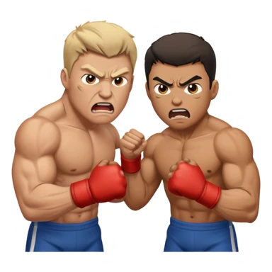 dos personas peleando sticker
