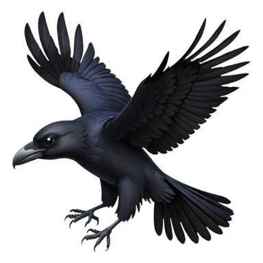 Raven flying sticker