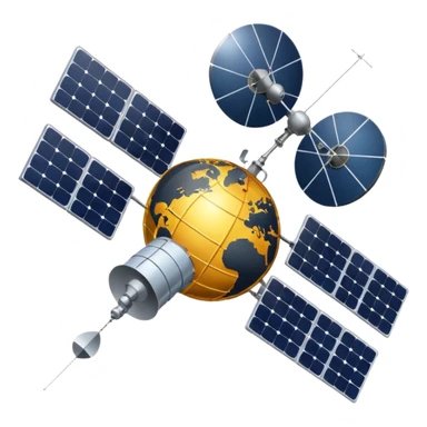 satellite in orbit sticker