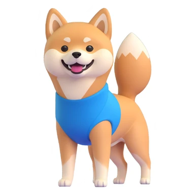 shiba inu standing happy, fitness sticker