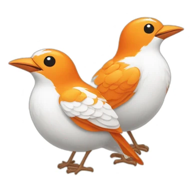 Two orange and white birds sticker