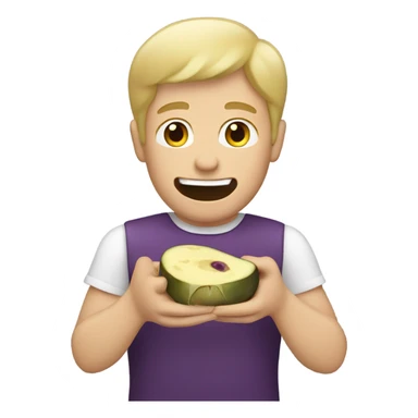Blonde guy eating eggplant sticker