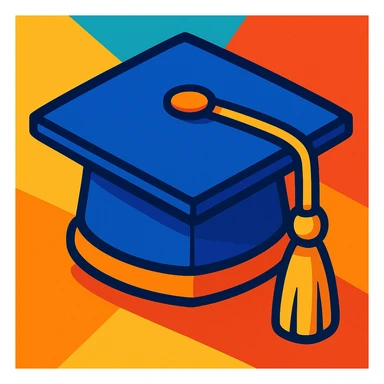 graduate hat, vibrant toon style sticker