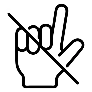 deaf icon, hand signing 'deaf', minimal and modern sticker