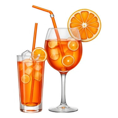 Aperol spritz with straw sticker