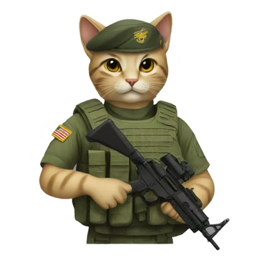 military cat Ukrainian marines sticker
