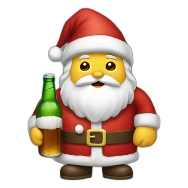 Pere noel qui bois de la bière  sticker