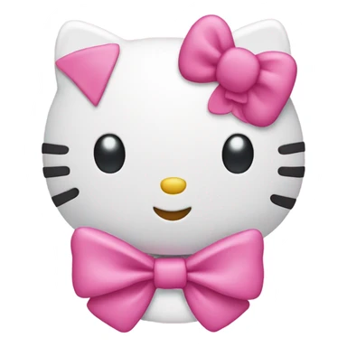 Hello kitty with pink bow as a pink emoji sticker