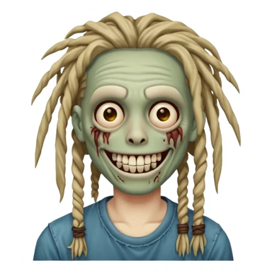 zombie with dreads with braces smiling  sticker