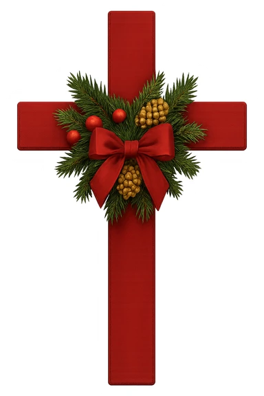red christmas cross, remove background sticker