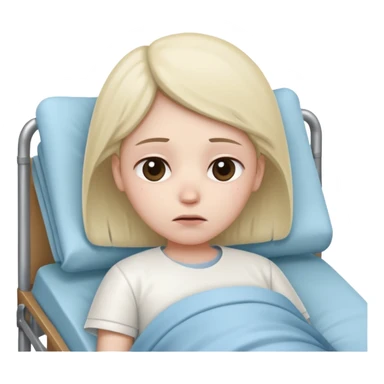 sad person in hospital bed sticker