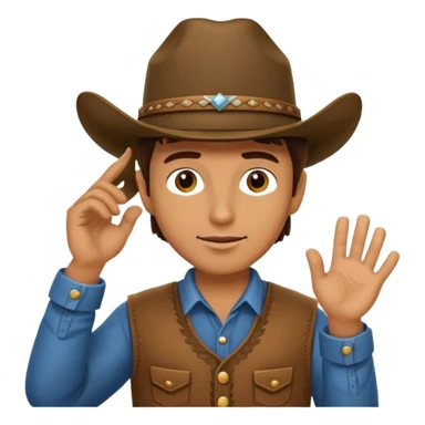 Cowboy tipping his hat. TIPPING HIS HAT sticker