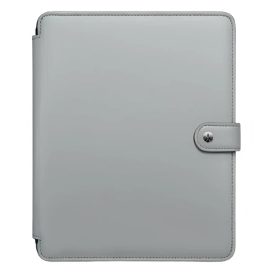Closed forward facing Light grey trifold iPad cover. Plain no emojis or faces on the cover
 sticker