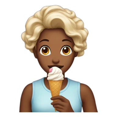 ice cream on her face sticker