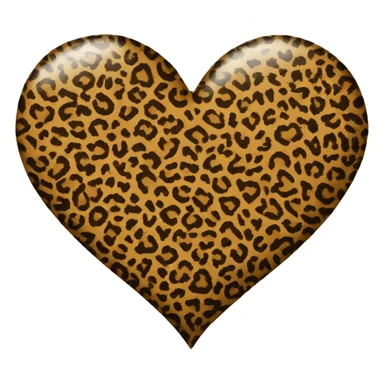 leopard print heart sticker