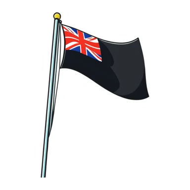 A colorful flag fluttering on a tall flagpole sticker