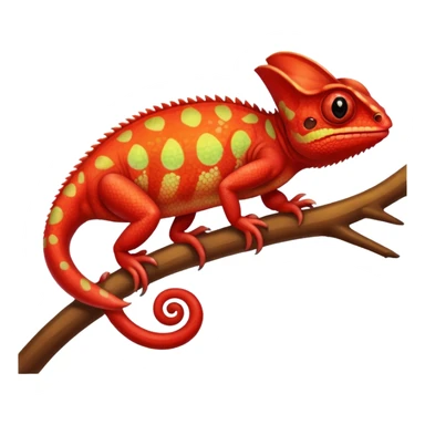 cute red chameleon sticker